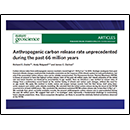 Anthropogenic carbon release rate unprecedented during the past 66 million years