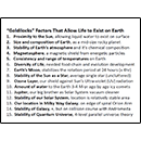 “Goldilocks” Factors That Allow Like to Exist on Earth